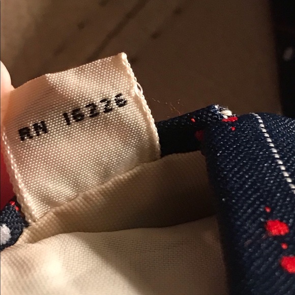 Tie Navy Red White Polyester 3” Wide Vintage - Picture 8 of 9